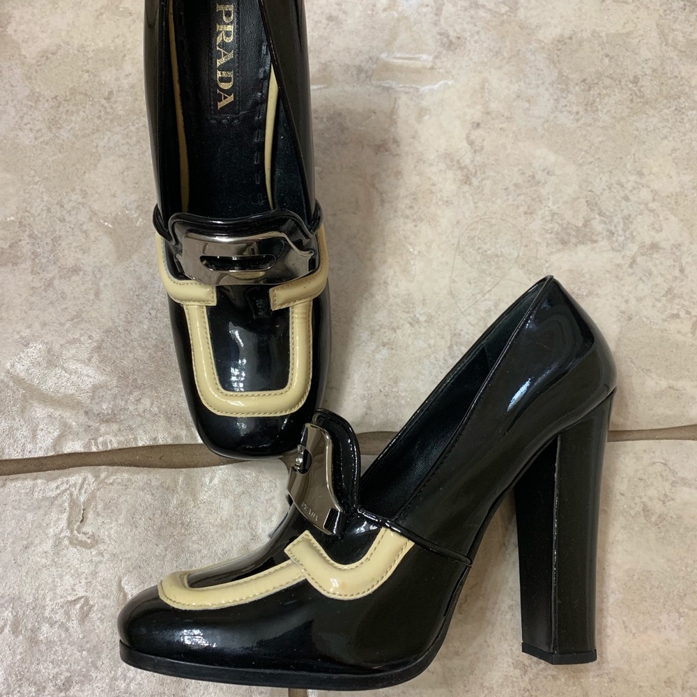 Prada loafer heels